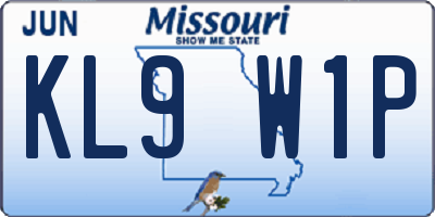 MO license plate KL9W1P