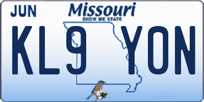 MO license plate KL9Y0N