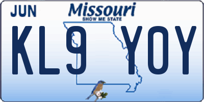 MO license plate KL9Y0Y