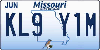 MO license plate KL9Y1M