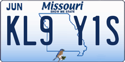 MO license plate KL9Y1S