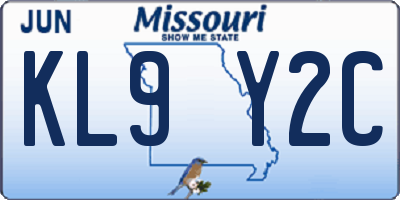 MO license plate KL9Y2C