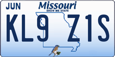 MO license plate KL9Z1S