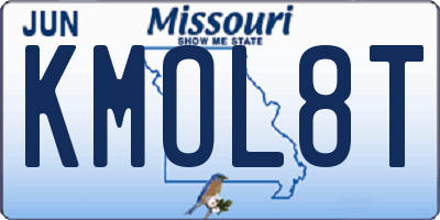 MO license plate KMOL8T