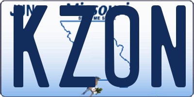 MO license plate KZON