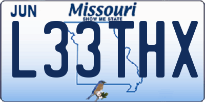 MO license plate L33THX