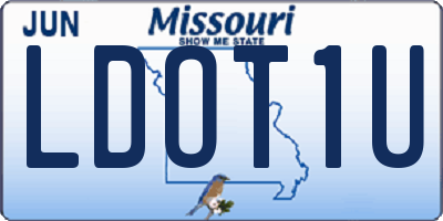 MO license plate LDOT1U