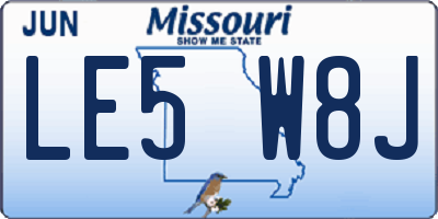 MO license plate LE5W8J