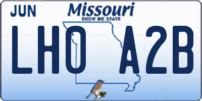 MO license plate LH0A2B