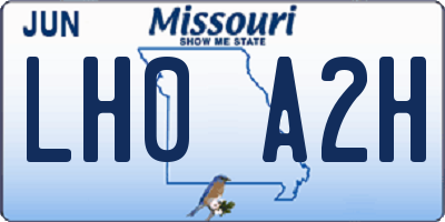 MO license plate LH0A2H