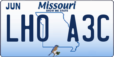 MO license plate LH0A3C