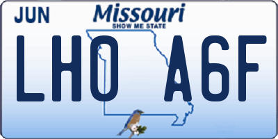 MO license plate LH0A6F