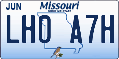MO license plate LH0A7H