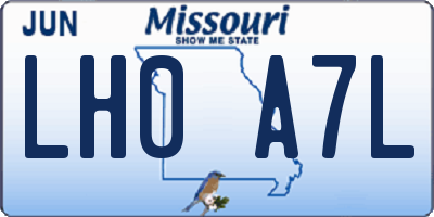 MO license plate LH0A7L