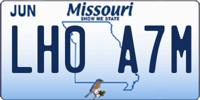 MO license plate LH0A7M