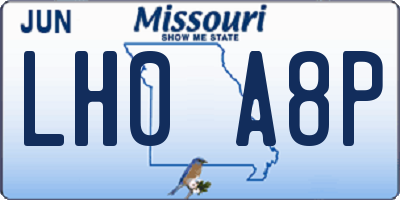 MO license plate LH0A8P