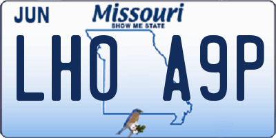 MO license plate LH0A9P