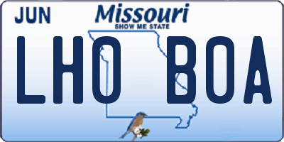 MO license plate LH0B0A