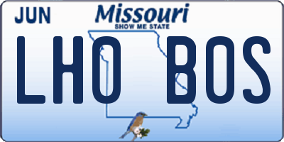 MO license plate LH0B0S