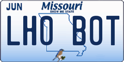 MO license plate LH0B0T