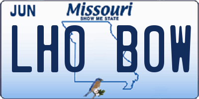 MO license plate LH0B0W
