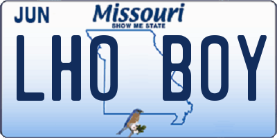 MO license plate LH0B0Y