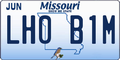 MO license plate LH0B1M
