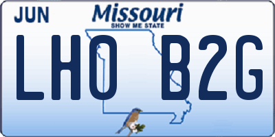 MO license plate LH0B2G