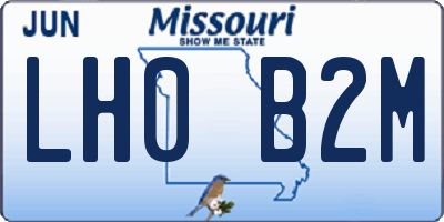 MO license plate LH0B2M
