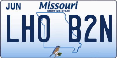 MO license plate LH0B2N
