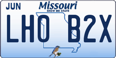 MO license plate LH0B2X