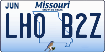 MO license plate LH0B2Z