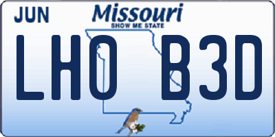 MO license plate LH0B3D