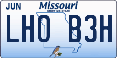 MO license plate LH0B3H