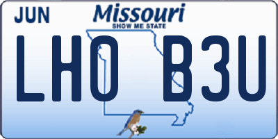 MO license plate LH0B3U