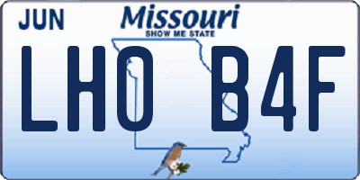 MO license plate LH0B4F
