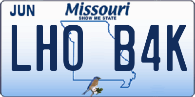 MO license plate LH0B4K