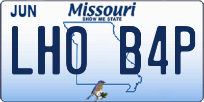 MO license plate LH0B4P