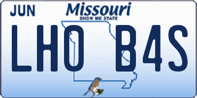 MO license plate LH0B4S