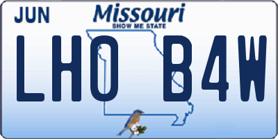 MO license plate LH0B4W
