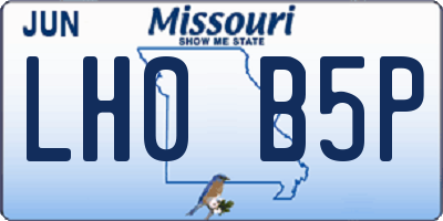 MO license plate LH0B5P