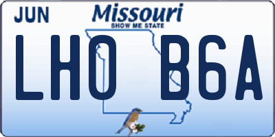 MO license plate LH0B6A