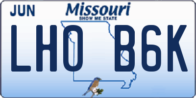 MO license plate LH0B6K