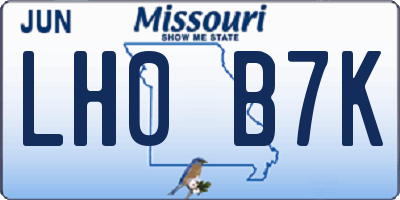MO license plate LH0B7K