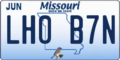 MO license plate LH0B7N