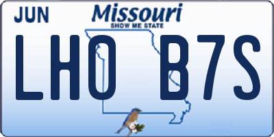 MO license plate LH0B7S