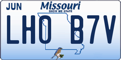 MO license plate LH0B7V