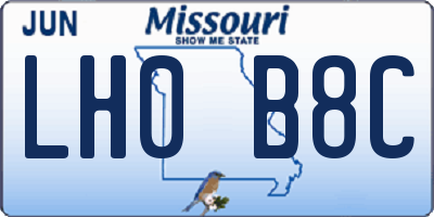MO license plate LH0B8C