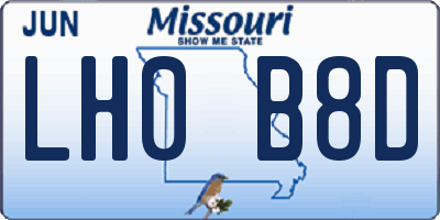 MO license plate LH0B8D