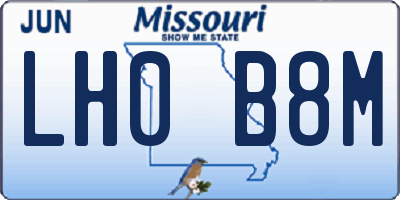 MO license plate LH0B8M